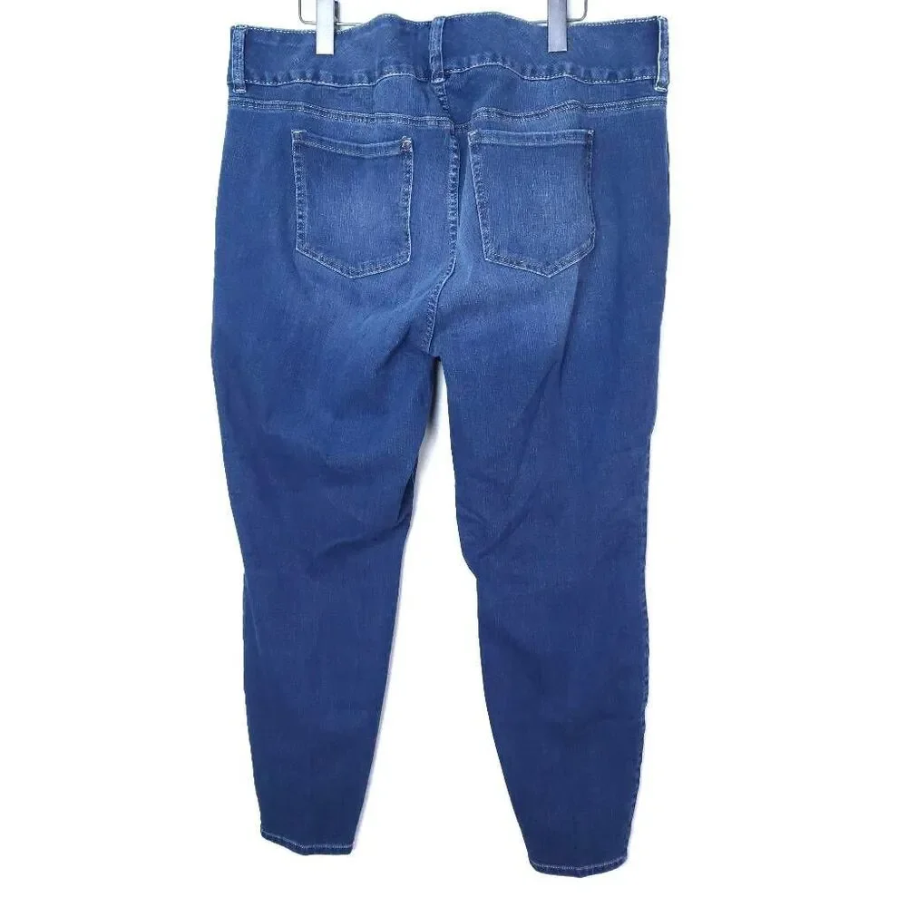 TORRID New With Tags Medium Blue Wash Whiskered Stretch Skinny Jeggings Size 22T